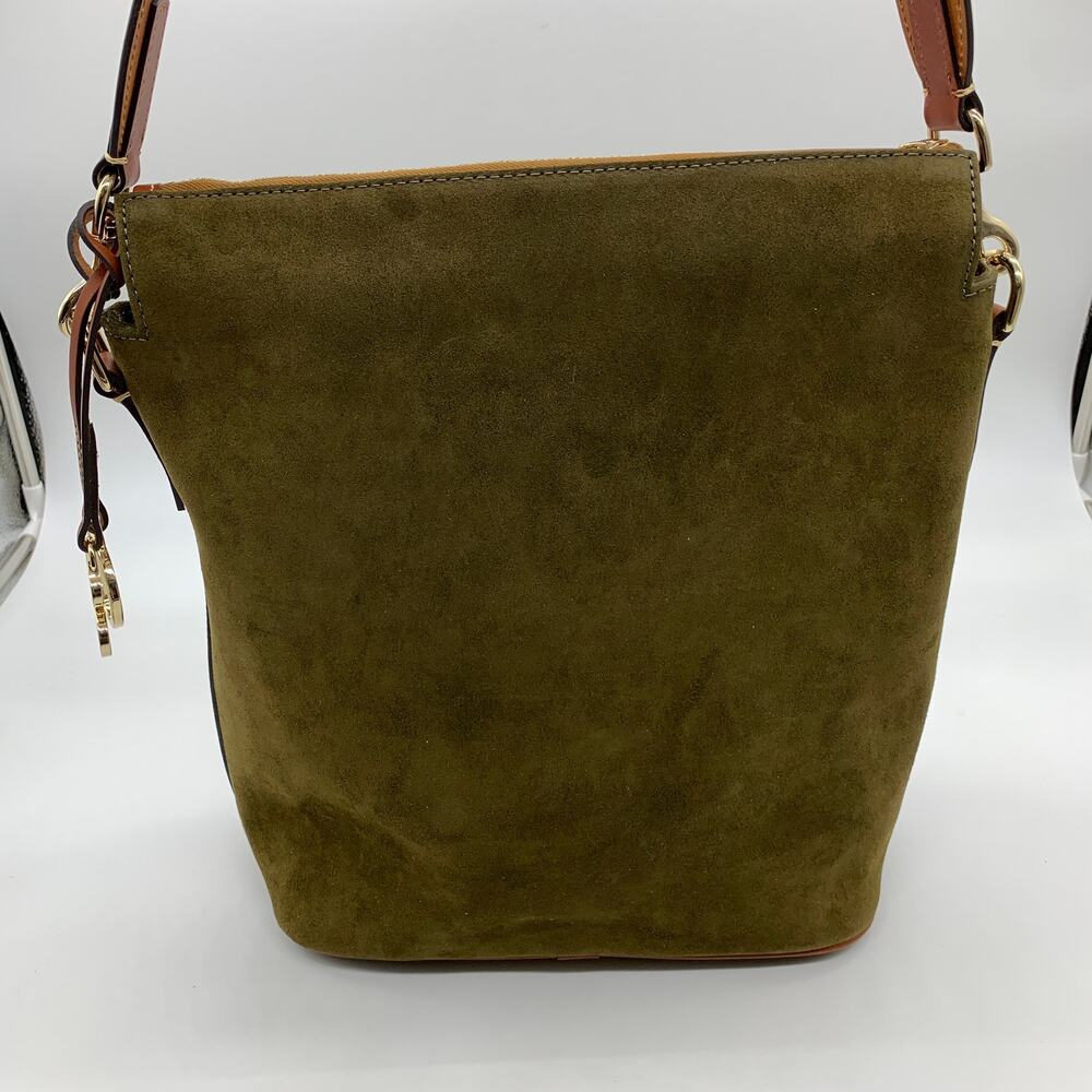 Dooney & Bourke Olive Green and Brown leather Shoulder Bag - Picture 2 of 16